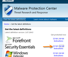 definition updates for microsoft security essentials